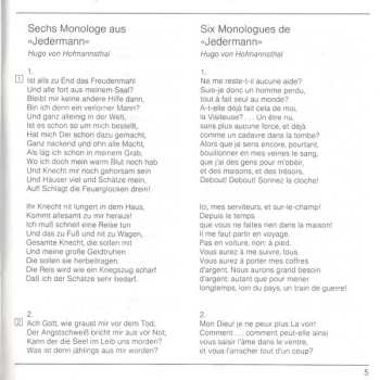 CD Berliner Philharmoniker: 6 Monologues From "Jedermann"- 3 Excerpts From "Der Sturm" - La Tentation De Saint Antoine