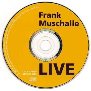 CD Frank Muschalle: Live