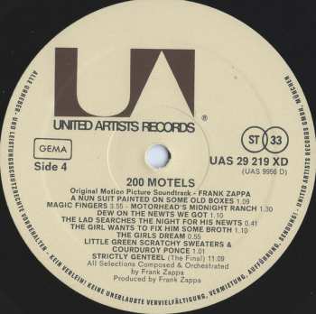 2LP Frank Zappa: 200 Motels