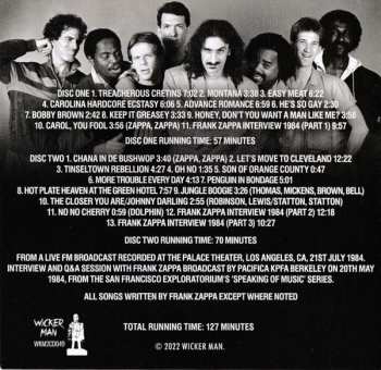 2CD Frank Zappa: At The Palace (L A Broadcast 1984)