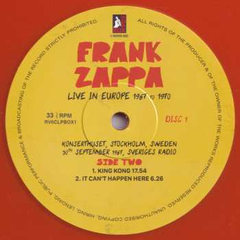 6LP/Box Set Frank Zappa: Live In Europe 1967 To 1970 NUM | CLR