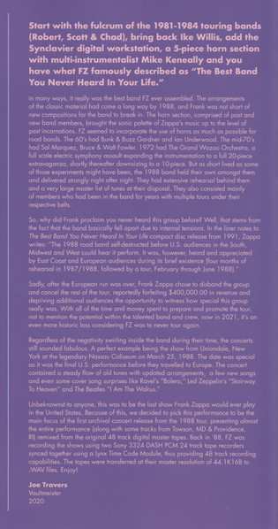 4LP/Box Set Frank Zappa: Zappa '88: The Last U.S. Show CLR | LTD