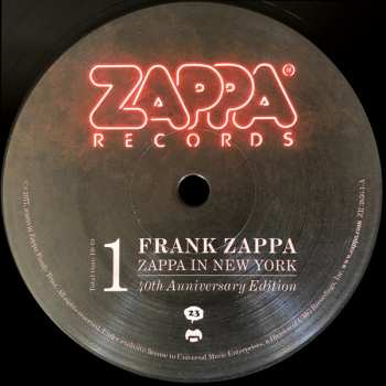 3LP Frank Zappa: Zappa In New York