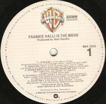 LP Frankie Valli: ...Is The Word