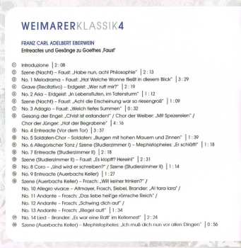 CD Franz Carl Adelbert Eberwein: Entreactes Und Gesänge Zu Goethes 'Faust' – Weimarer Klassik