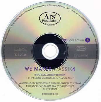 CD Franz Carl Adelbert Eberwein: Entreactes Und Gesänge Zu Goethes 'Faust' – Weimarer Klassik