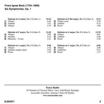 CD New Zealand Chamber Orchestra: Six Symphonies, Op. 1