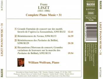 CD Franz Liszt: Bellini Operas: Reminiscences And Fantasy Hexaméron