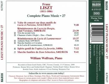 CD Franz Liszt: Donizetti Operatic Reminiscences And Transcriptions (Lucia Di Lammermoor • Lucrezia Borgia)