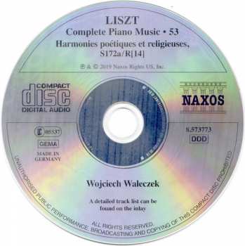 CD Franz Liszt: Harmonies Poétiques Et Religieuses