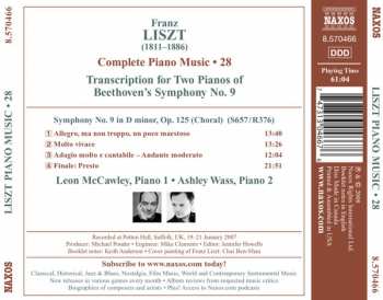 CD Franz Liszt: Beethoven: Symphony No. 9 (Transcription For Two Pianos)