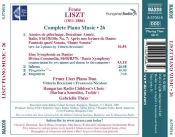 CD Franz Liszt: Music For Two Pianos: Dante Symphony; Dante Sonata
