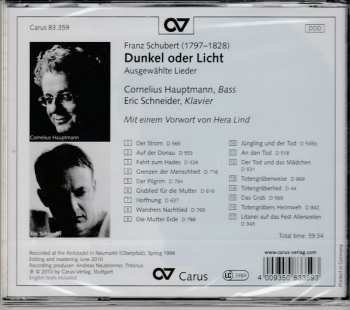 CD Franz Schubert: Dunkel Oder Licht (Ausgewählte Lieder)