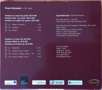 CD Franz Schubert: Klaviersonaten A-Dur D 664 und a-Moll D 845