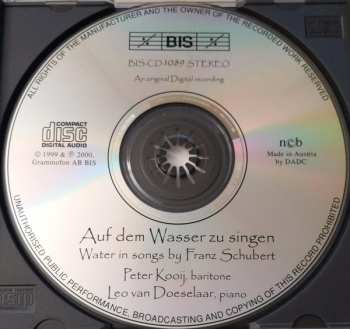CD Franz Schubert: Auf Dem Wasser Zu Singen (Water In Songs By Franz Schubert)