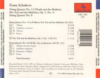 CD Franz Schubert: Quartets Nos. 13 And 8; Der Tod Und Das Mädchen