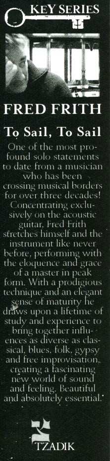 CD Fred Frith: To Sail, To Sail