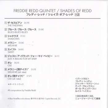 CD Freddie Redd Quintet: Shades Of Redd