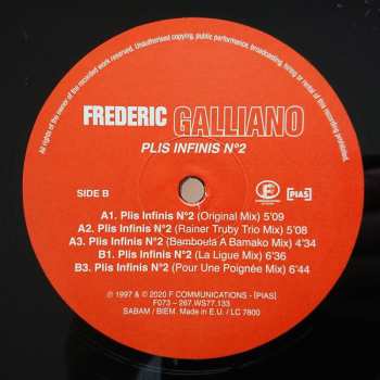 LP Frederic Galliano: Plis Infinis N°2 LTD