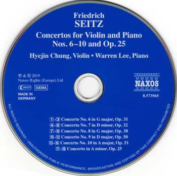 CD Hyejin Chung: Concertos For Violin And Piano Nos. 6-10 and Op. 25