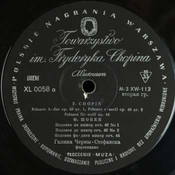 LP Frédéric Chopin: Dzieła Wszystkie - Polonezy Vol. II