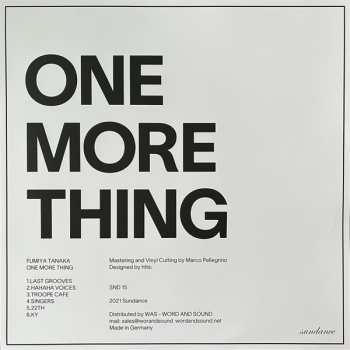 2LP Fumiya Tanaka: One More Thing (First Part)