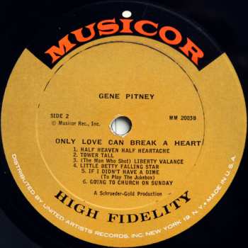 LP Gene Pitney: Only Love Can Break A Heart