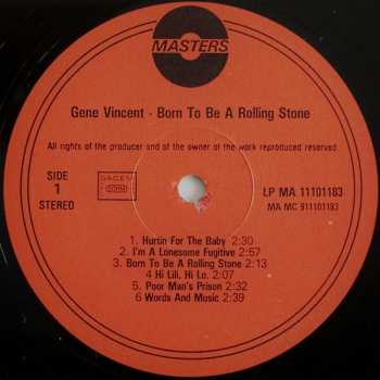 LP Gene Vincent: Born To Be A Rolling Stone
