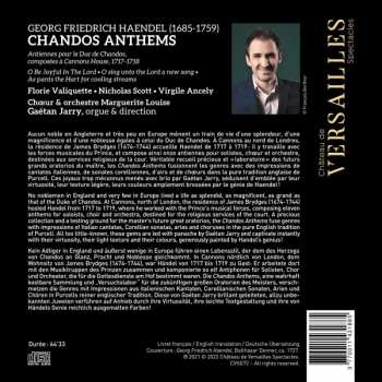 CD Georg Friedrich Händel: Chandos Anthems - Antiennes Pour Le Duc De Chandos