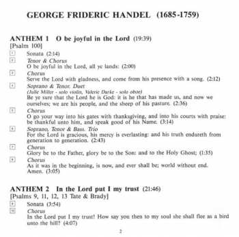 CD Georg Friedrich Händel: Chandos Anthems Volume 1 Nos. 1, 2 & 3