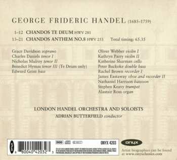 CD Georg Friedrich Händel: Chandos Te Deum | Chandos Anthem No. 8