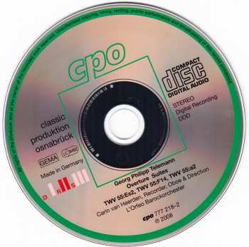 CD Georg Philipp Telemann: 3 Orchestral Suites