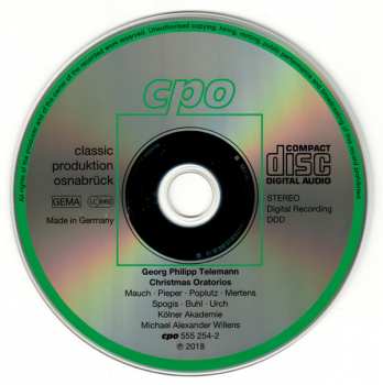 CD Georg Philipp Telemann: Christmas Oratorios