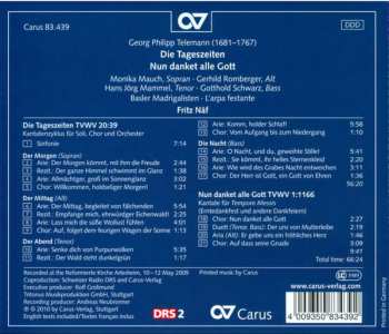 CD Georg Philipp Telemann: Die Tageszeiten / Nun Danket Alle Gott