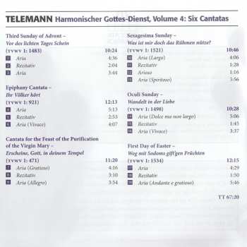CD Georg Philipp Telemann: Harmonischer Gottes-Dienst, Volume 4: The Cantatas For Middle Voice, Transverse Flute And Basso Continuo I