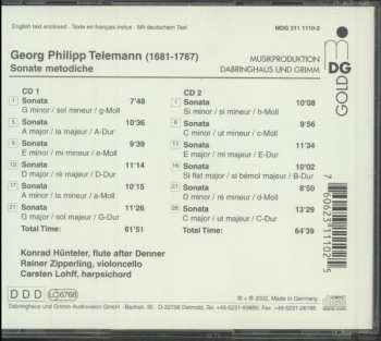 2CD Georg Philipp Telemann: Sonate Metodiche (No. 1-12) For Flute, Violoncello And Harpsichord