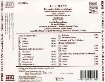 CD Georg Philipp Telemann: Recorder Suite In A Minor • Viola Concerto • Tafelmusik