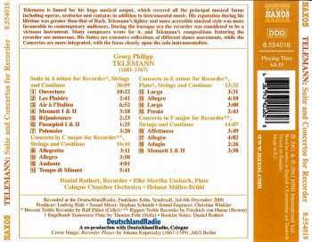 CD Georg Philipp Telemann: Recorder Suite / Recorder Concertos