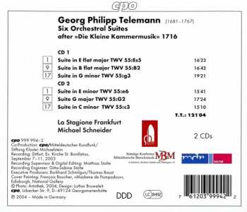 2CD Georg Philipp Telemann: Six Orchestral Suites (after "Die Kleine Kammermusik" 1716)