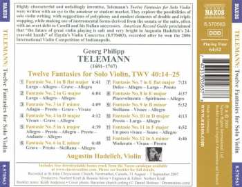 CD Georg Philipp Telemann: Twelve Fantasies For Solo Violin