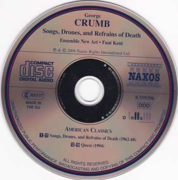 CD George Crumb: Songs, Drones, And Refrains Of Death