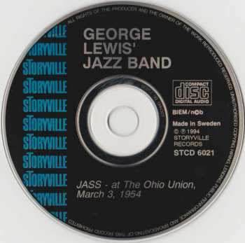 2CD George Lewis' Ragtime Band: Jass At The Ohio Union 1954