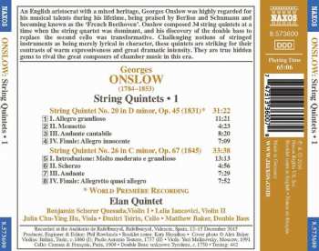 CD George Onslow: String Quintets • 1  Nos. 20 And 26