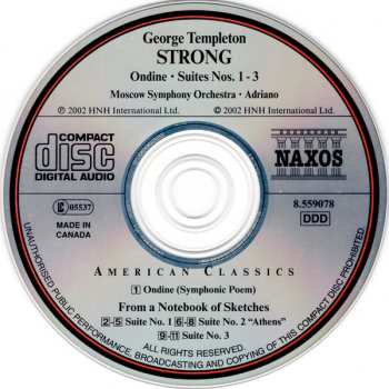 CD Adriano: Ondine (Symphonic Poem) / From A Notebook Of Sketches, Suites Nos. 1 - 3
