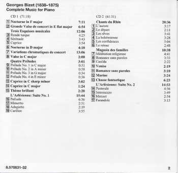 2CD Georges Bizet:  Complete Music For Solo Piano