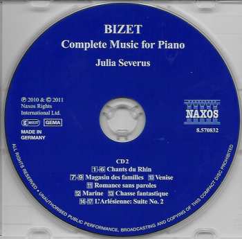 2CD Georges Bizet:  Complete Music For Solo Piano