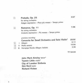 CD City Of London Sinfonia: Violin Concerto • In Years Defaced • Prelude • Romance