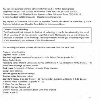 CD City Of London Sinfonia: Violin Concerto • In Years Defaced • Prelude • Romance