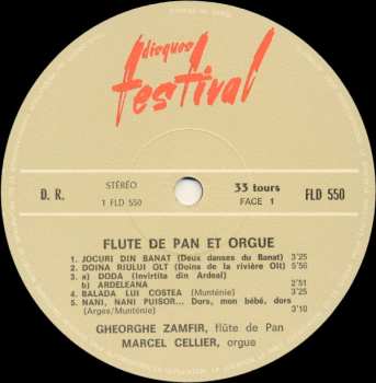 LP Gheorghe Zamfir: Improvisations Flûte De Pan Et Orgue