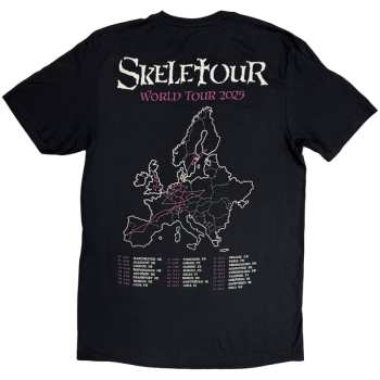 Merch Ghost: Ghost Unisex T-shirt: Skeletour Admat '25 Tour Dates (black) (back Print) (small) S
